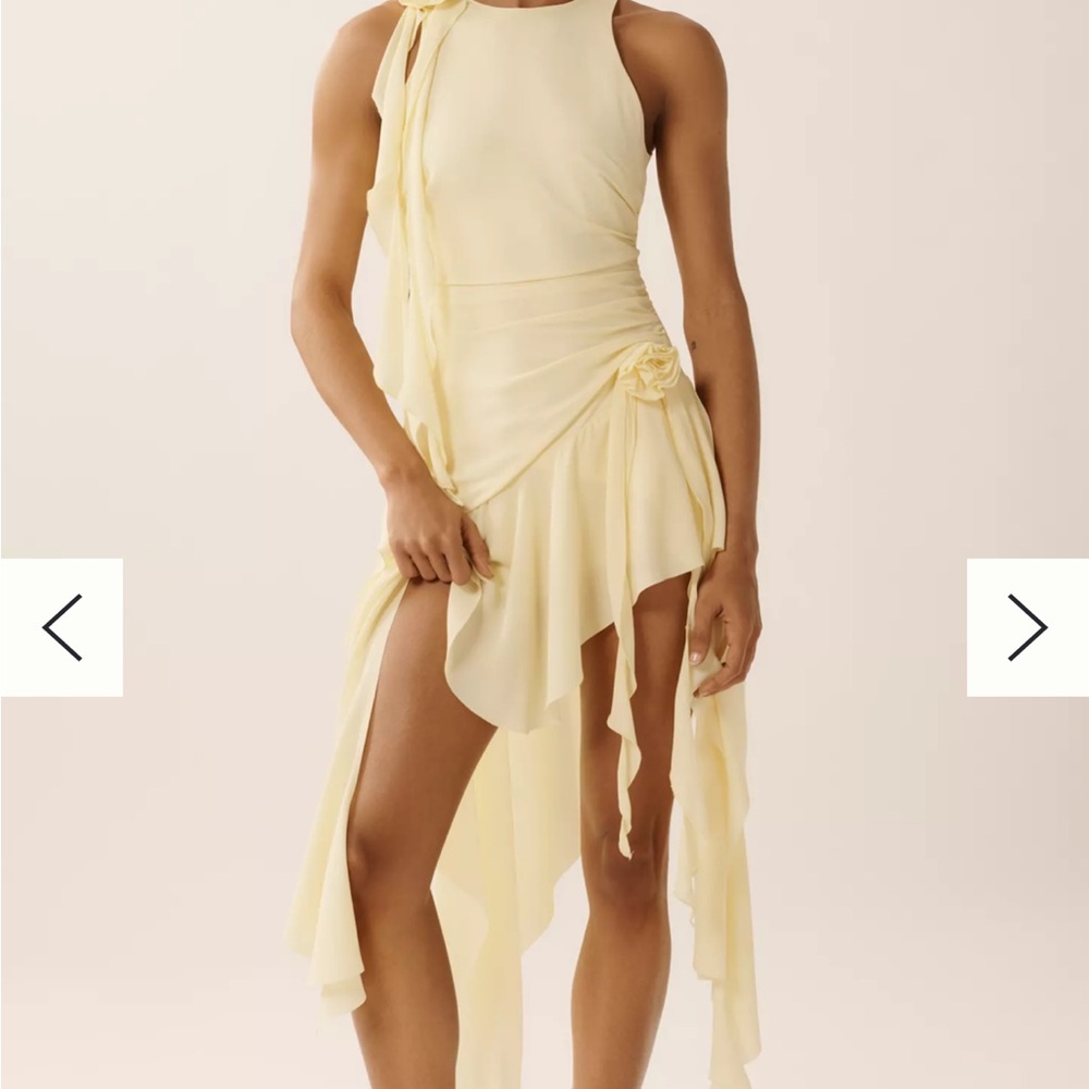 Bardot Ivana Georgette Ruffle Asymmetrical High-Low Mini Dress - Medium
